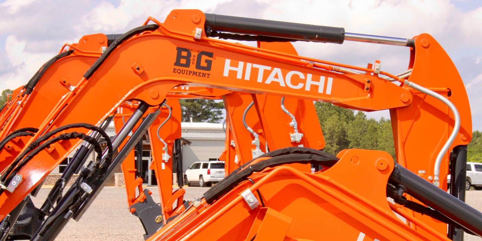 Hitachi Excavator Boom/Arm with B & G Equipment Logo